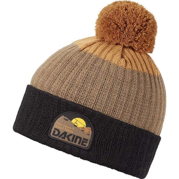 Шапка DAKINE EZRA BEANIE BLACK/CHOCOLATE CHIP/CARAMEL 10003605 (0194626411644)